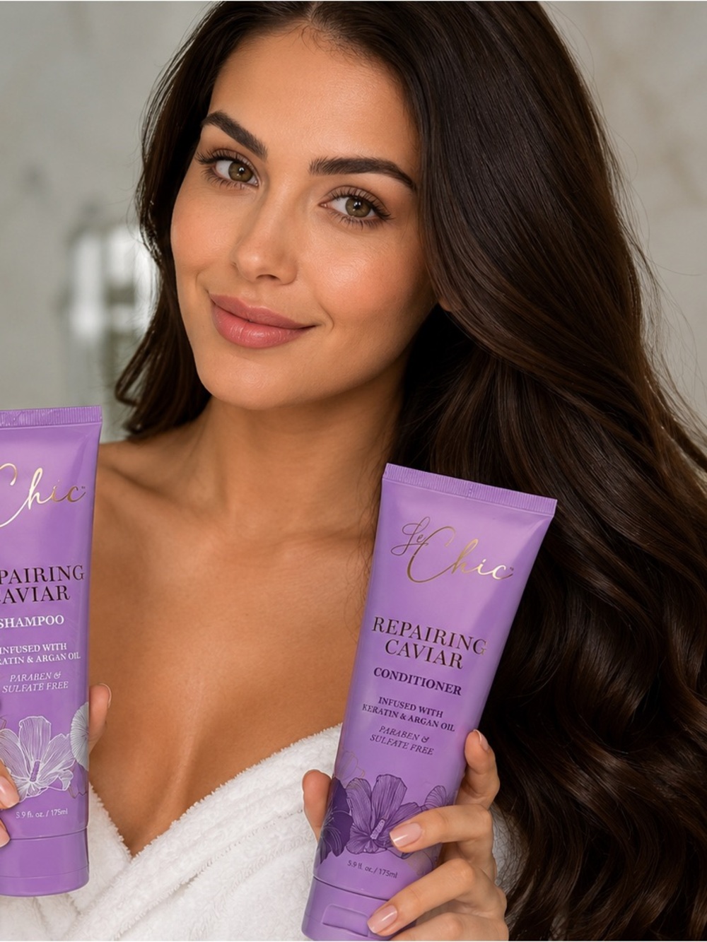Le Chic Repairing Caviar Shampoo & Conditioner Set 5.9 oz Keratin Argan Oil NEW
